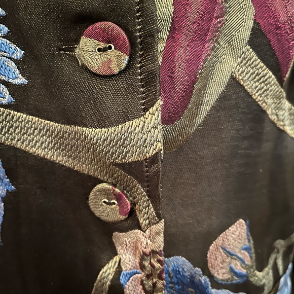 Citron Silk Floral Brocade Jacket - Picture 6 of 10